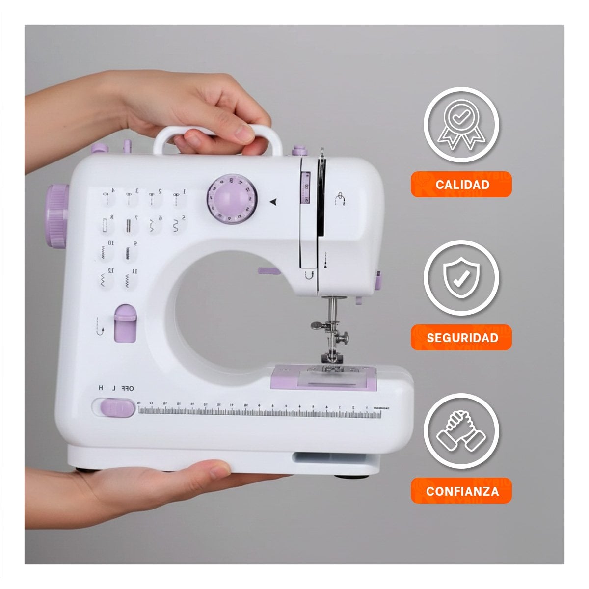 MAQUINA DE COSER PENSADA PARA ESPACIOS REDUCIDOS C COLOR BLANCO Y+REGALO STICKER - 5