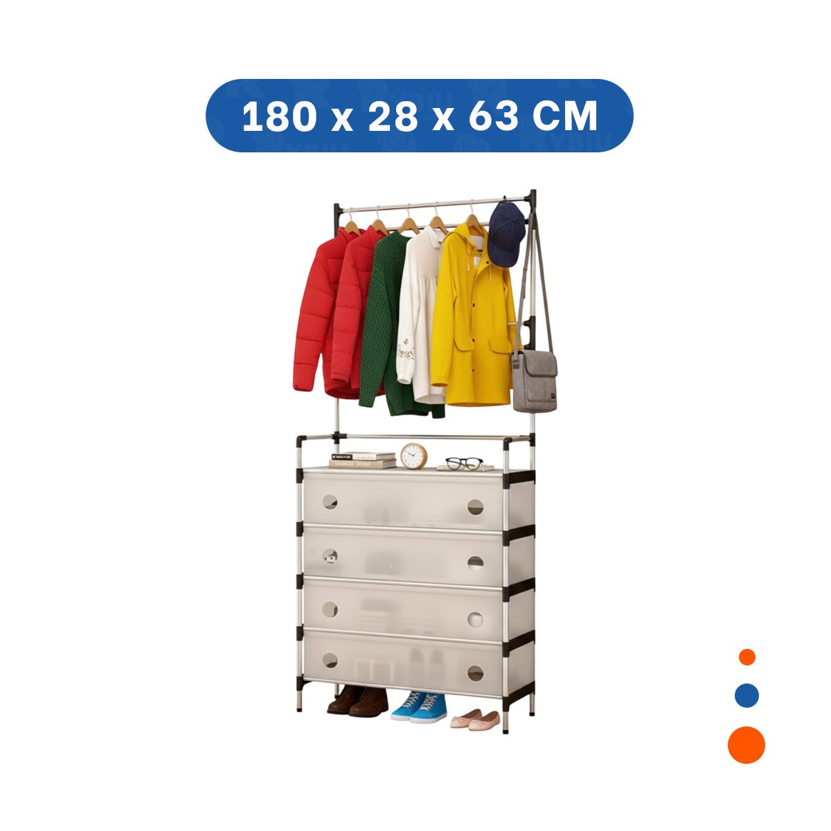 PACK2 ZAPATERA CON PERCHERA CERRADA PARA AMBIENTES DE CASA Y HOGAR - 4