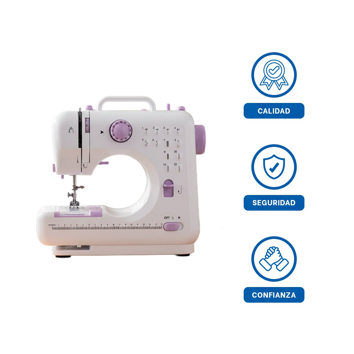 MAQUINA DE COSER DE USO HOGARENO CON PRESENCIA COMPACTA Y ACABADO COLOR BLANCO Y+LIGAS REGALO - 5