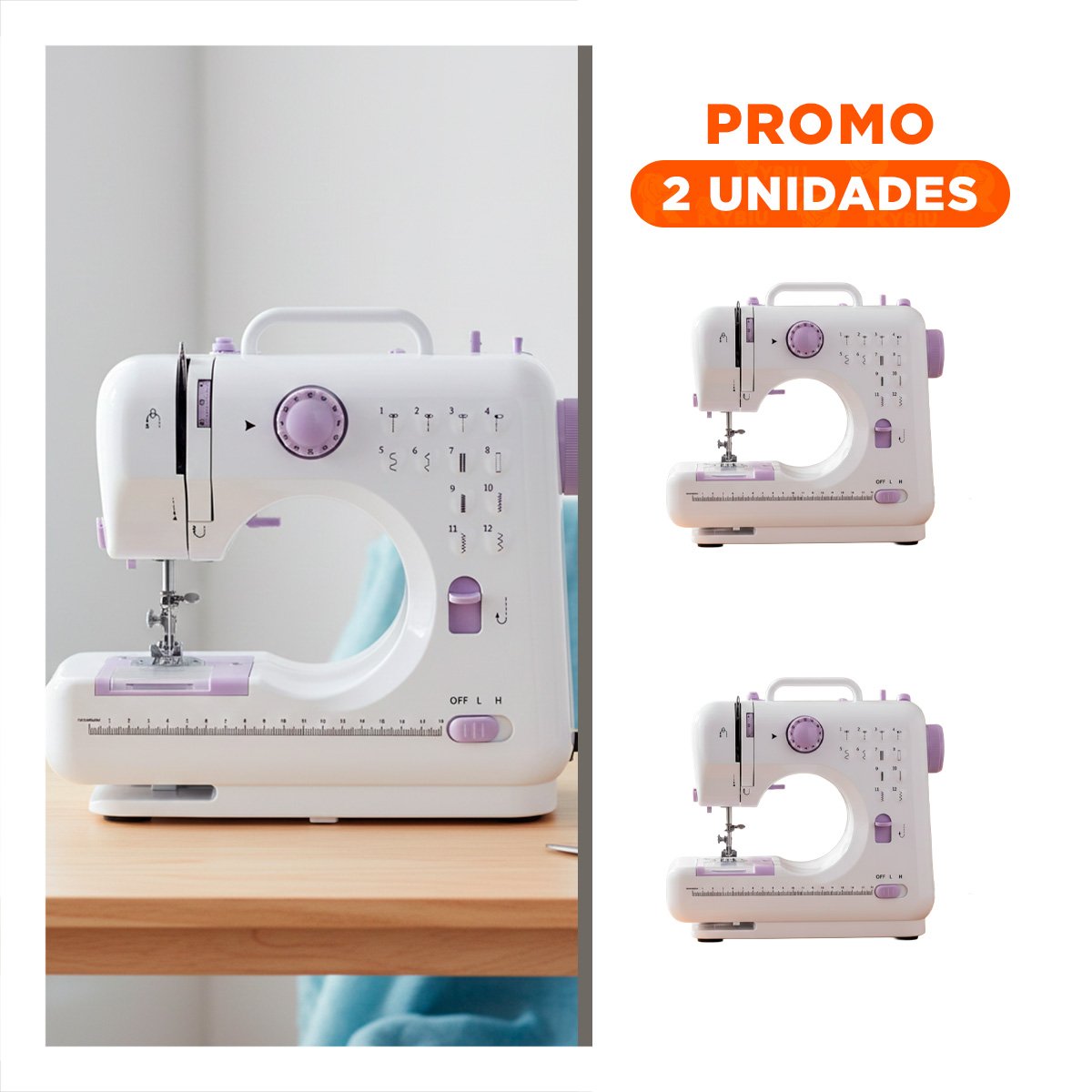 PACK2 COSEDORA ORIENTADA A REPARACION TEXTIL CASERA EN VERSION BLANCA COMPACTA Y+REGALO STICKER - 1