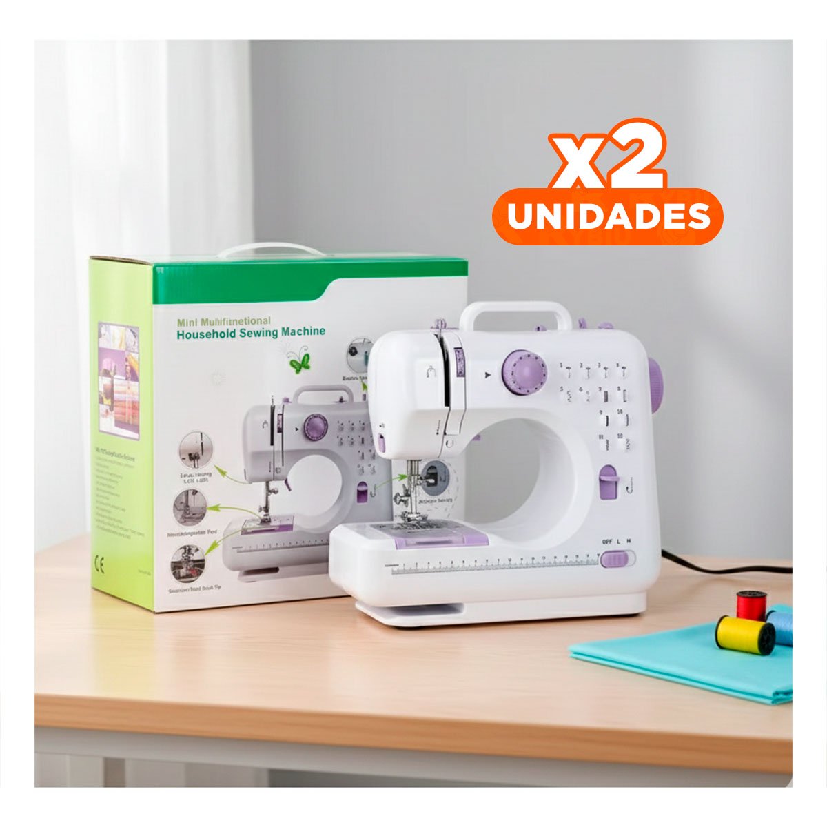 PACK2 COSEDORA PENSADA PARA MESAS DOMESTICAS CON PRESENCIA COMPACTA COLOR BLANCO - 1