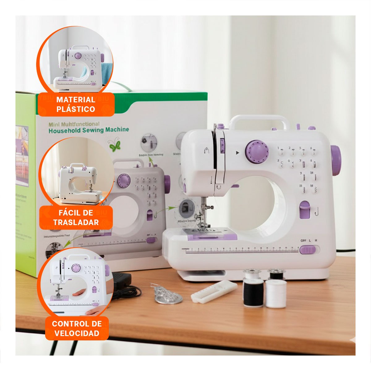 PACK2 COSEDORA PENSADA PARA MESAS DOMESTICAS CON PRESENCIA COMPACTA COLOR BLANCO - 5