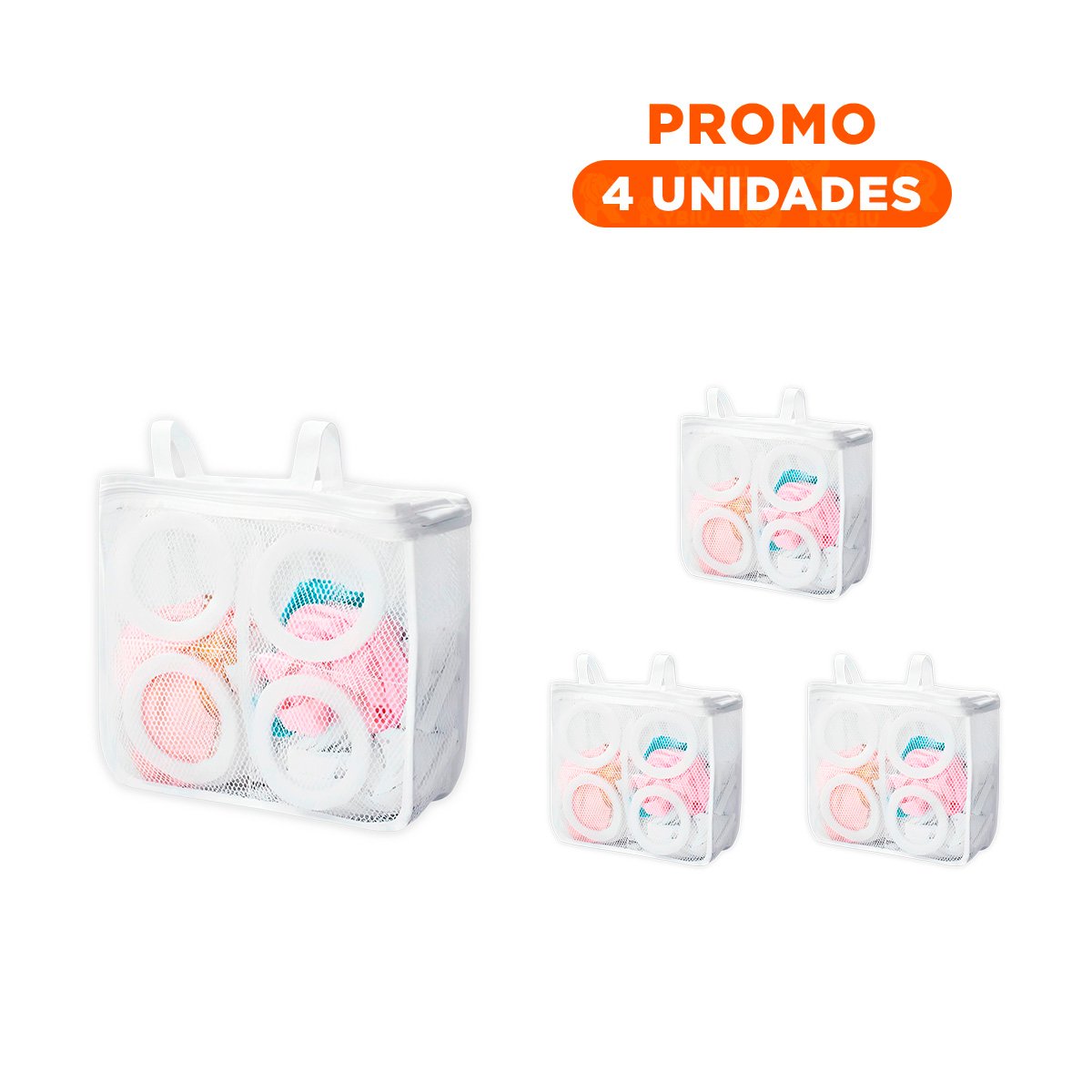 PACK4 ESTUCHE MALLA PROTECTORA ZAPATOS Y ROPA DISENO RECTANGULAR BLANCO - 1