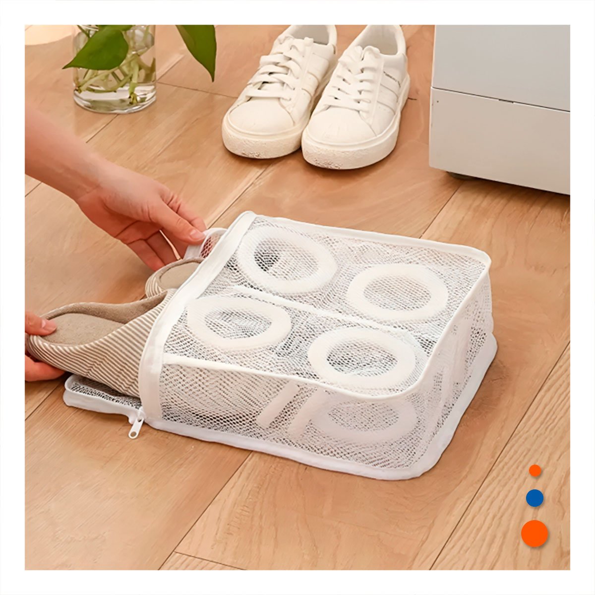 PACK4 ESTUCHE MALLA PROTECTORA ZAPATOS Y ROPA DISENO RECTANGULAR BLANCO - 3