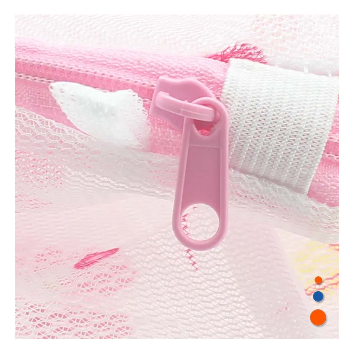 PACK6 BOLSO MALLA LAVADO ROPA FORMA CILINDRO BLANCO CON CORAZONES FINO DIARIO - 3