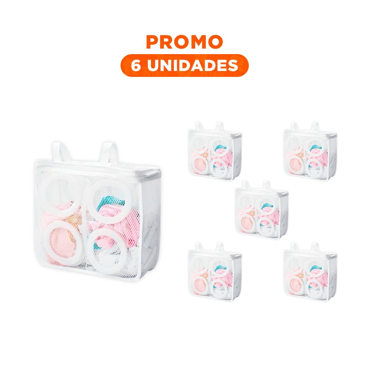PACK6 BOLSO MALLA PROTECTORA ZAPATOS Y ROPA DISENO RECTANGULAR BLANCO Y+REGALO STICKER - 1