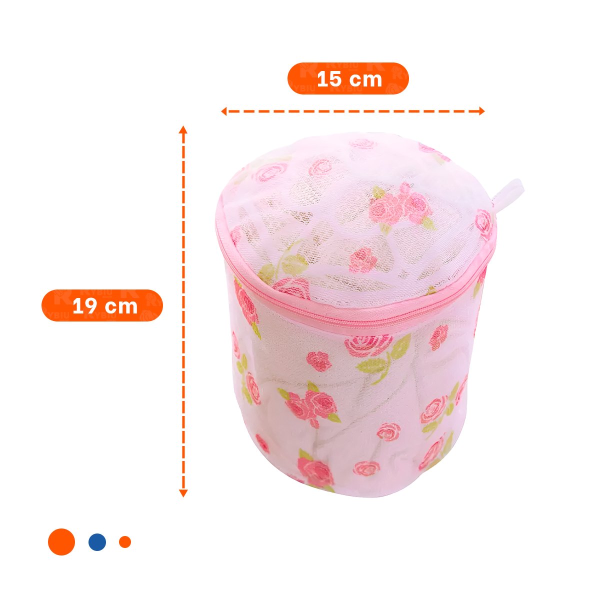 PACK6 BOLSO MALLA PROTECTORA ROPA ESTILO CILINDRO BLANCO CON FLORES SEGURO Y+PAPEL REGALO - 4