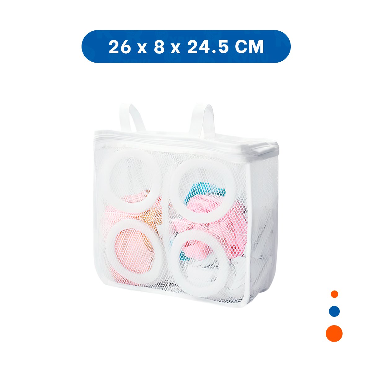 BOLSA MALLA PROTECTORA ZAPATOS Y ROPA DISENO RECTANGULAR BLANCO REFORZADO Y+LIGAS REGALO - 4