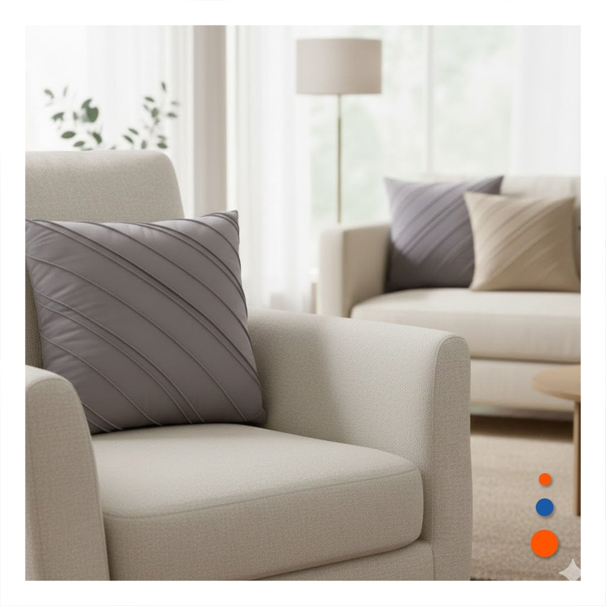 FUNDA PENSADA PARA ALMOHADA CON ESTILO DIAGONAL Y TERCIOPELO DE COLOR PLOMO CLARO Y+POST IT - 1