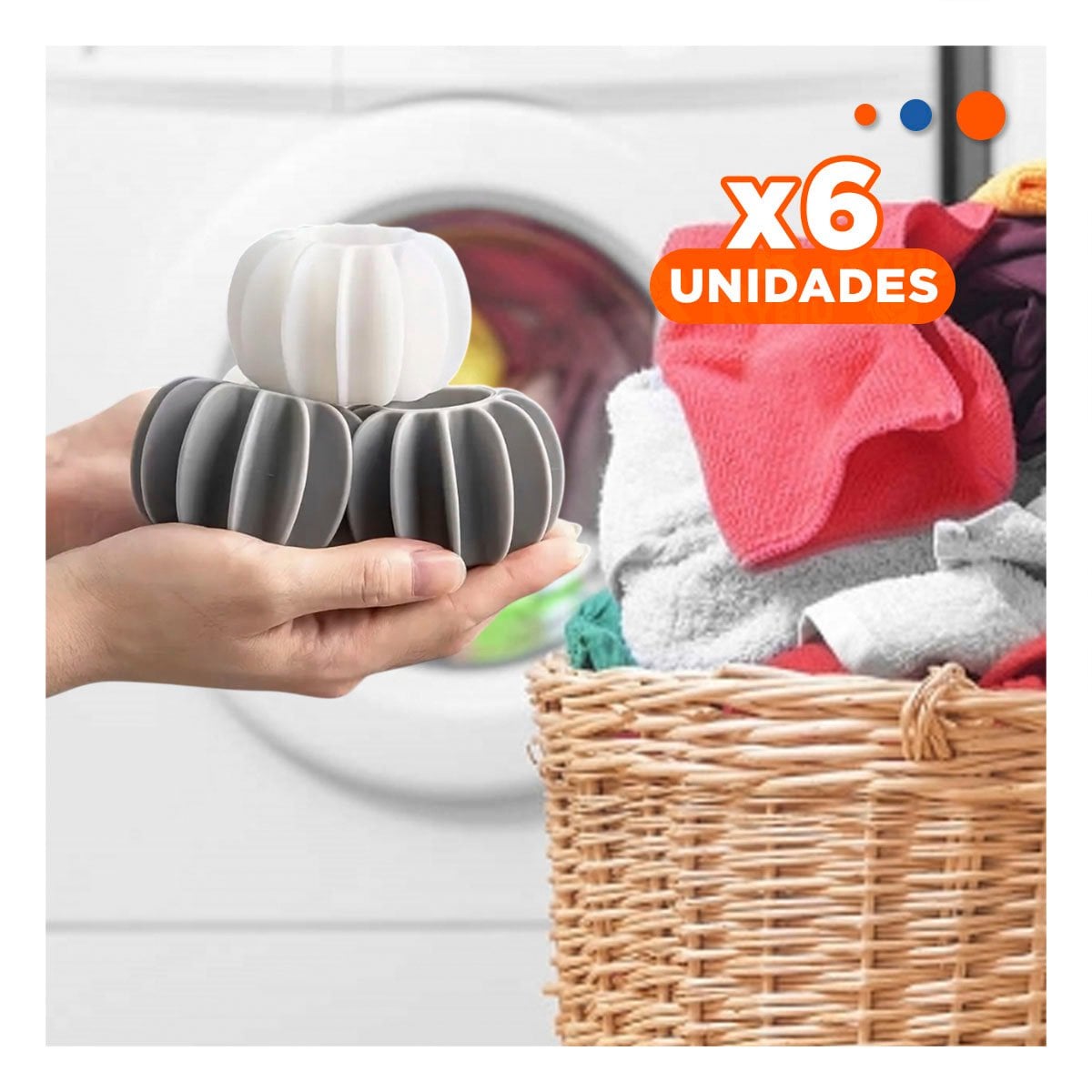 PACK6 ESFERAS DESERREDANTE DE ROPA 6 PZS BLANCO Y PLOMO PARA LIBRE DE PELUSA Y+PAPEL REGALO - 1