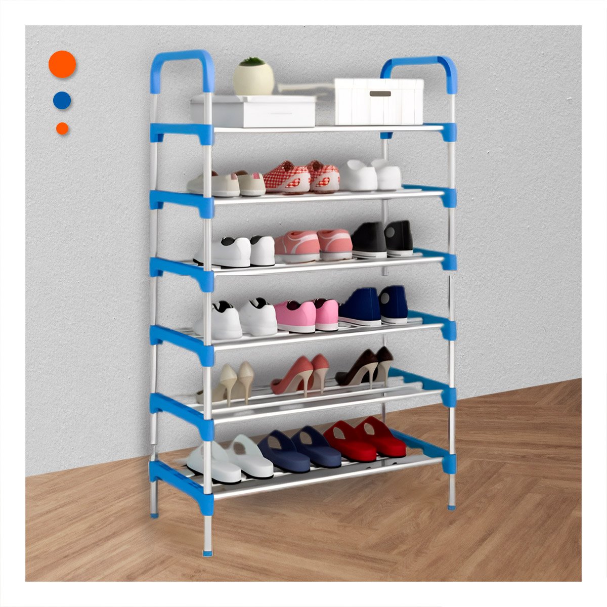 PACK6 REPISA VERTICAL 6 NIVELES ESTILO FUNCIONAL PARA CASA ORDEN CELESTE Y+PAPEL REGALO - 2