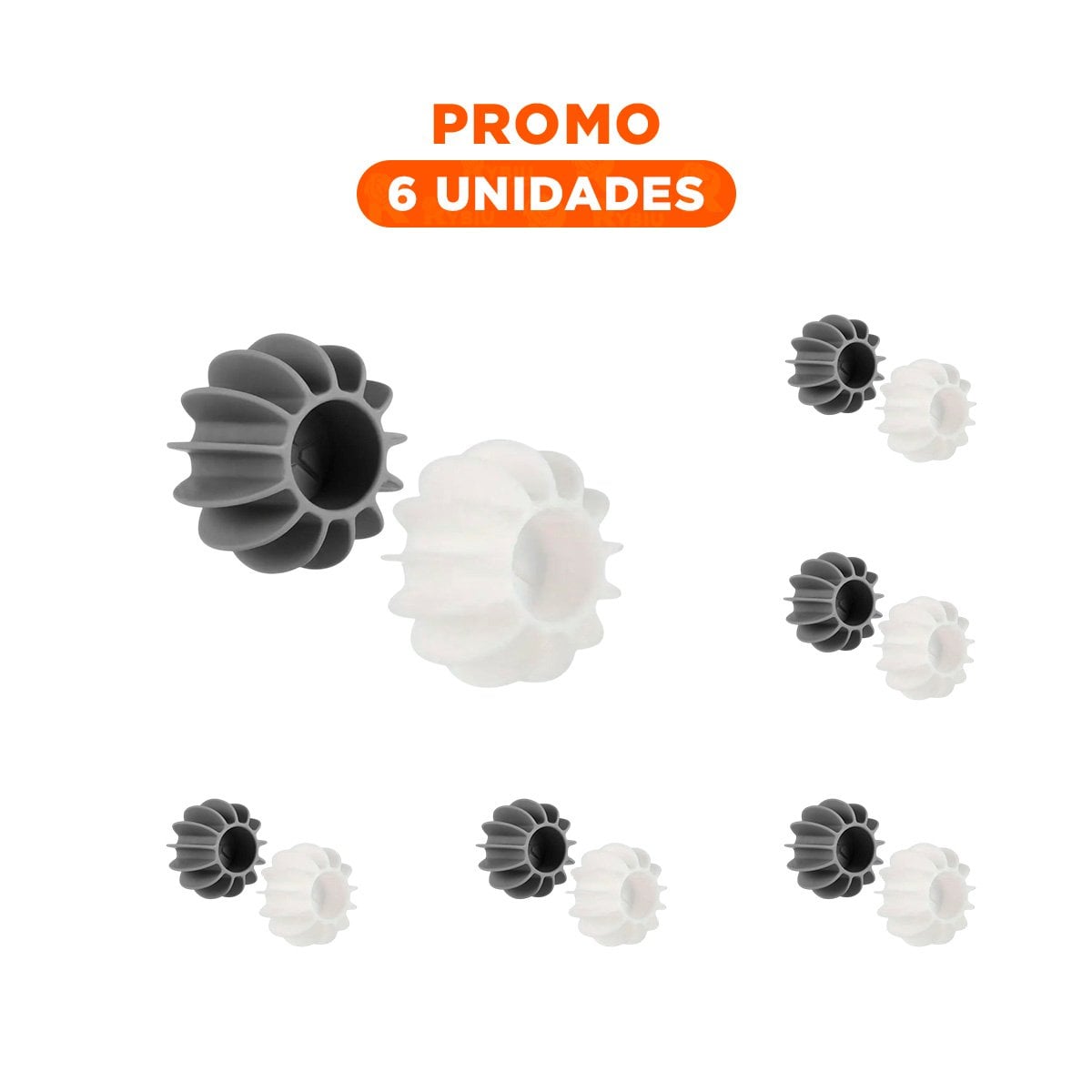 PACK6 BOLAS DESERREDANTE DE ROPA 6 PZS BLANCO Y PLOMO PARA LAVADO DIARIO Y+REGALO STICKER - 1
