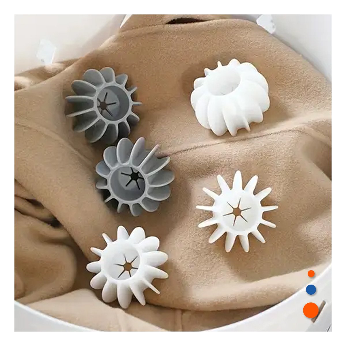 PACK2 ESFERAS DESERREDANTE DE ROPA 6 PZS BLANCO Y PLOMO PARA LAVADO Y+REGALO STICKER - 5