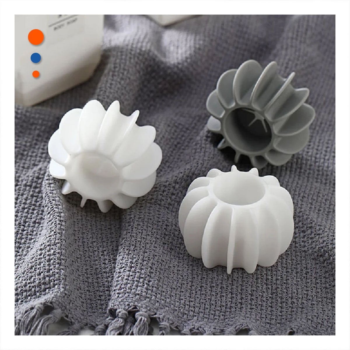 BOLAS DESERREDANTE DE ROPA 6 PZS BLANCO Y PLOMO PARA CUIDADO DE TU ROPA Y+LIGAS REGALO - 3