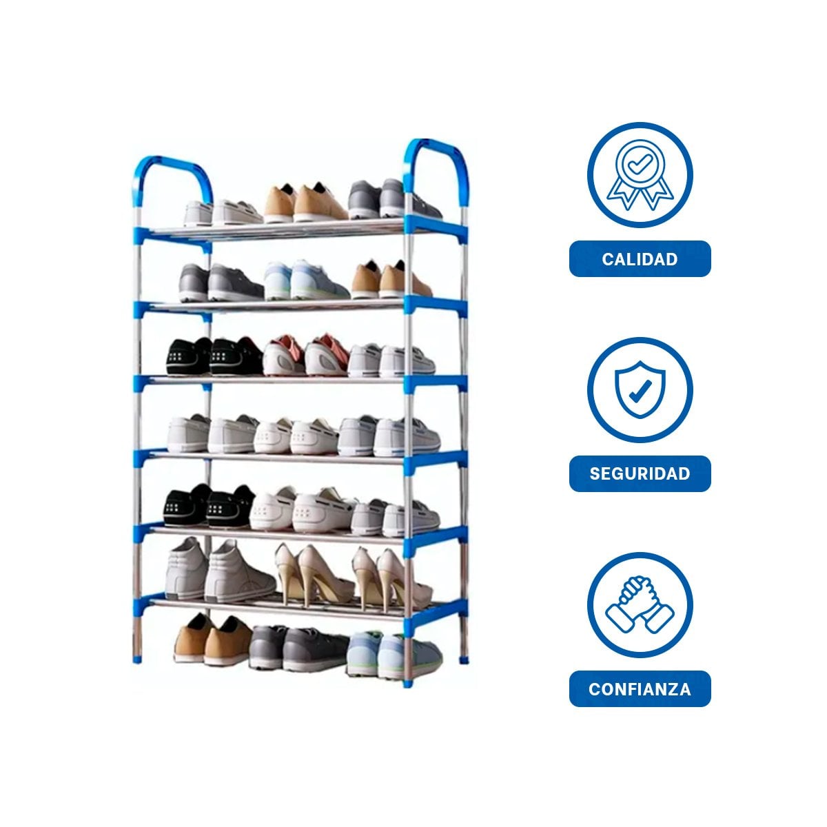 ZAPATERO VERTICAL 6 NIVELES DISENO FUNCIONAL PARA CASA ORDEN CELESTE Y+PAPEL REGALO - 5