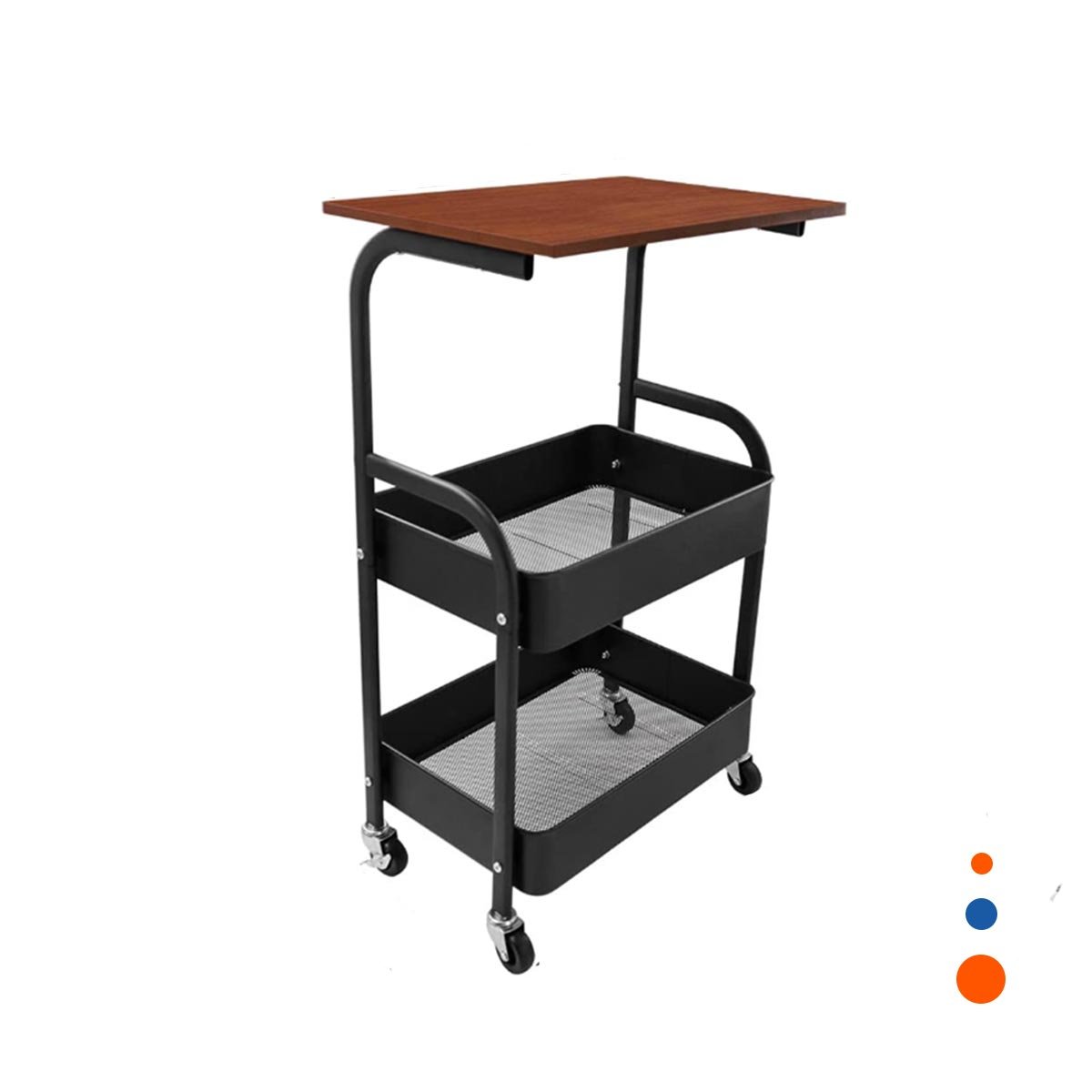 PACK2 MUEBLE CARRITO CON MESA 3 NIVELES ESTILO COMPACTO CON RUEDAS NEGRO Y+REGALO STICKER - 2