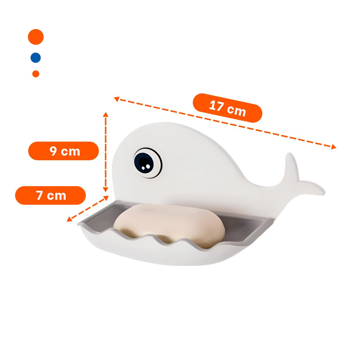 PACK4 SOPORTE BALLENA FORMA SUAVE PARA DECORACION CASA BLANCO Y PLOMO - 4