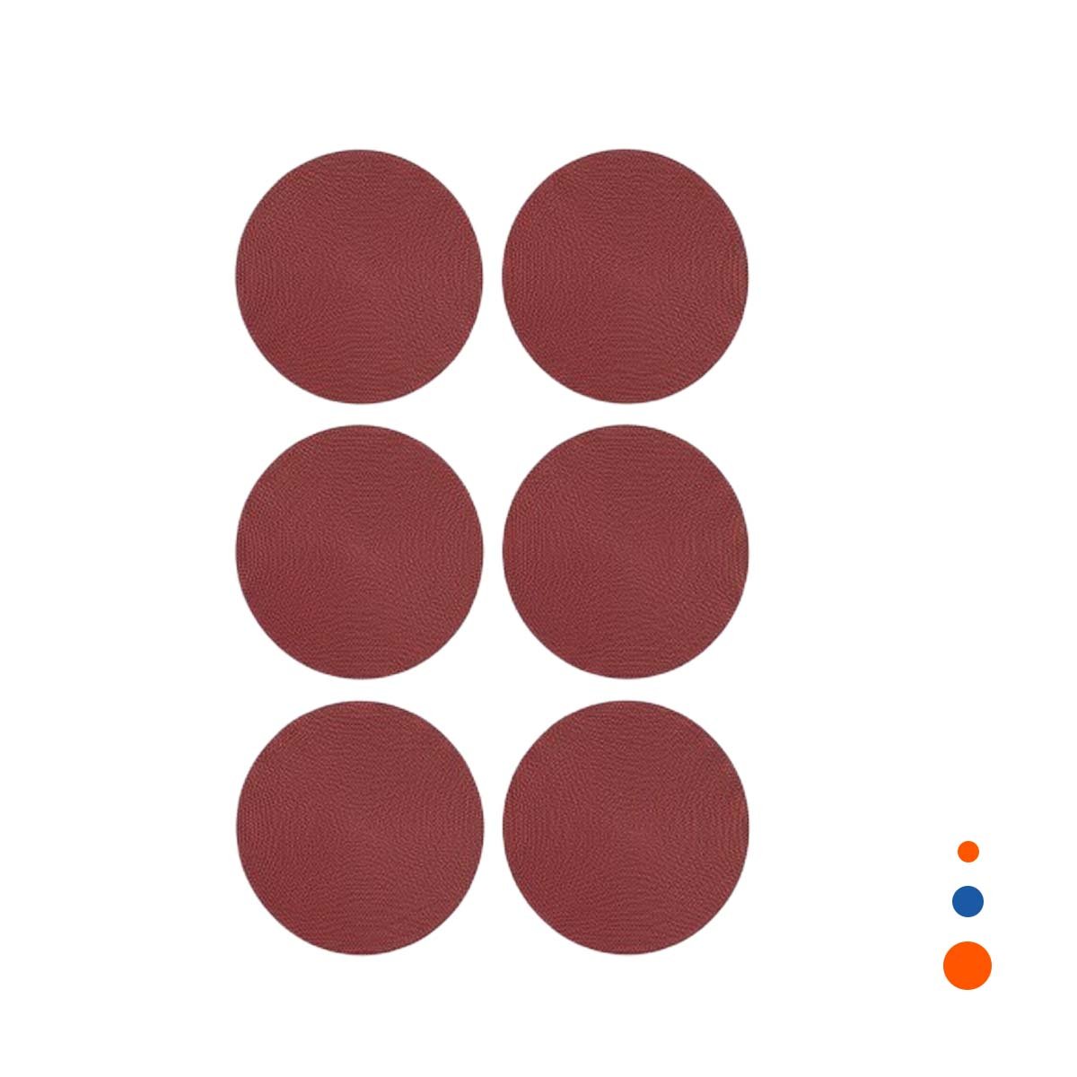 PACK4 MANTEL PARA MESA CIRCULAR EN COLOR ROJO MINI OJITAS DE DIMENSIONES 38X38CM Y+PAPEL REGALO - 3