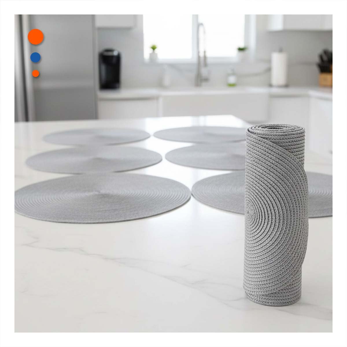 PACK6 BASE CIRCULAR PARA MESA FAMILIAR EN PLATEADO PAJITA BRILLOSO Y+REGALO STICKER - 3