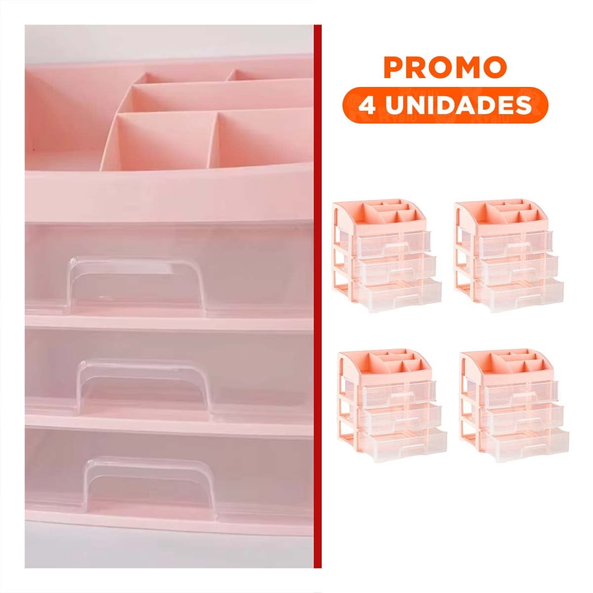 PACK4 CAJONERA CON ACCESO ORDENADO PARA UTILES Y DOCUMENTOS BLANCA - 1