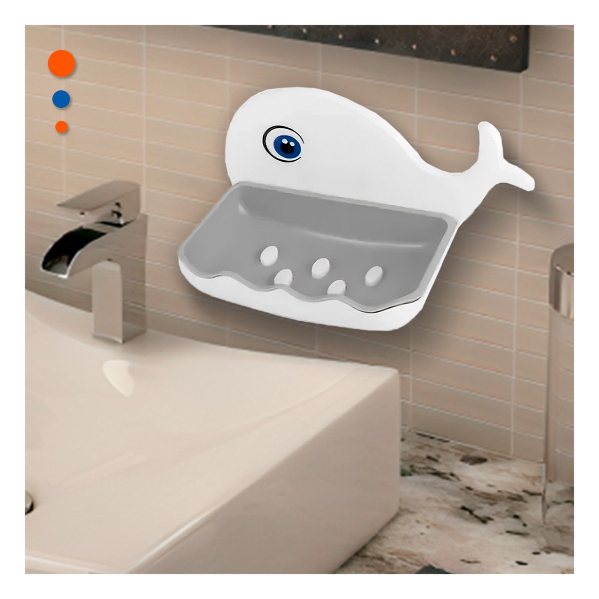 PACK4 BASE BALLENA PARA HOGAR DETALLE ELEGANTE BLANCO Y PLOMO MODERNO Y+REGALO STICKER - 3