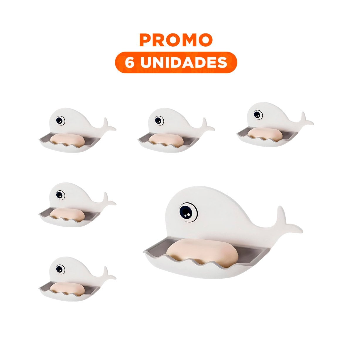 PACK6 BASE BALLENA LINEA MODERNA PARA DECORACION CASA BLANCO Y PLOMO Y+REGALO STICKER - 1