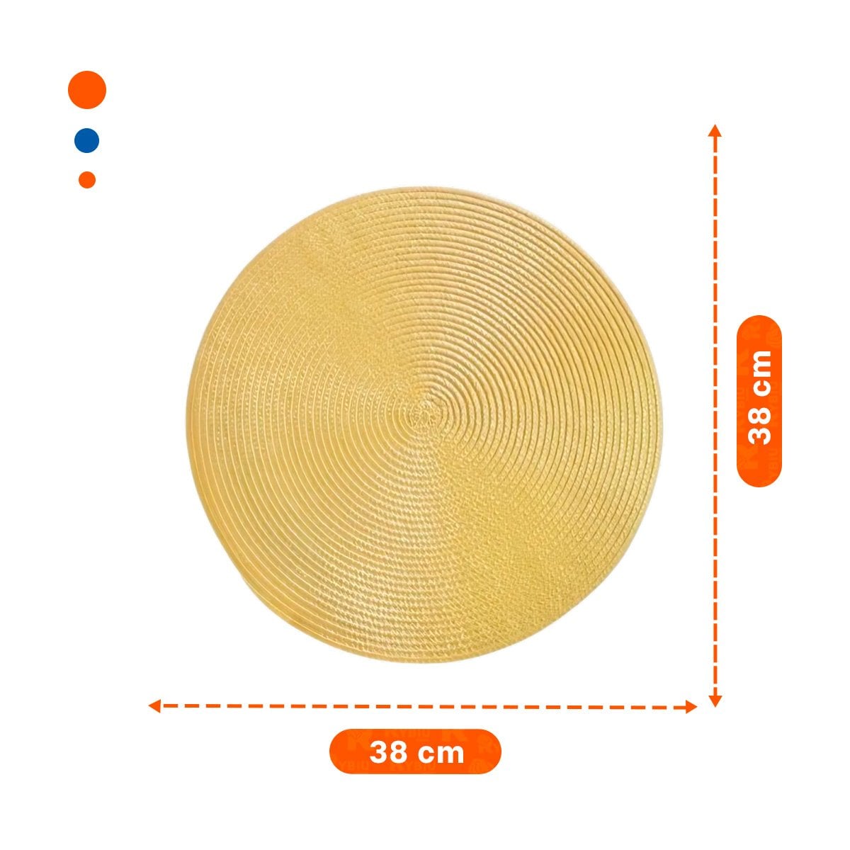 PACK4 BASE PARA MESA CIRCULAR EN PAJITA BRILLOSO DORADO SET SEIS Y+REGALO STICKER - 4