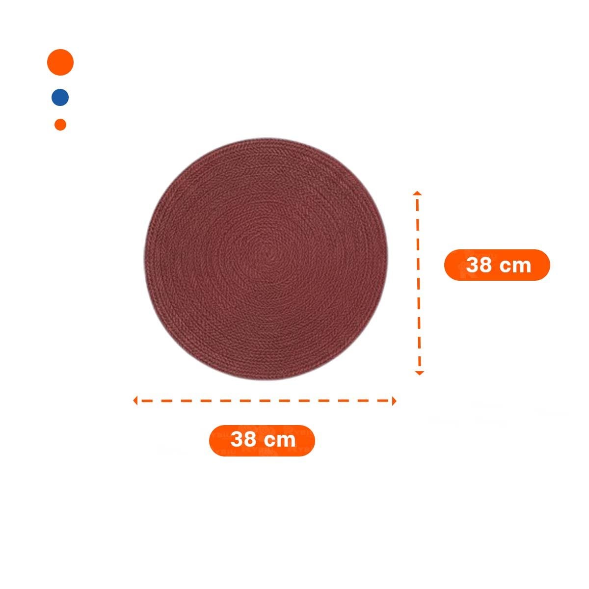 INDIVIDUAL CIRCULAR ROJO MINI OJITAS PENSADO PARA MESA FAMILIAR SET SEIS Y+POST IT - 4