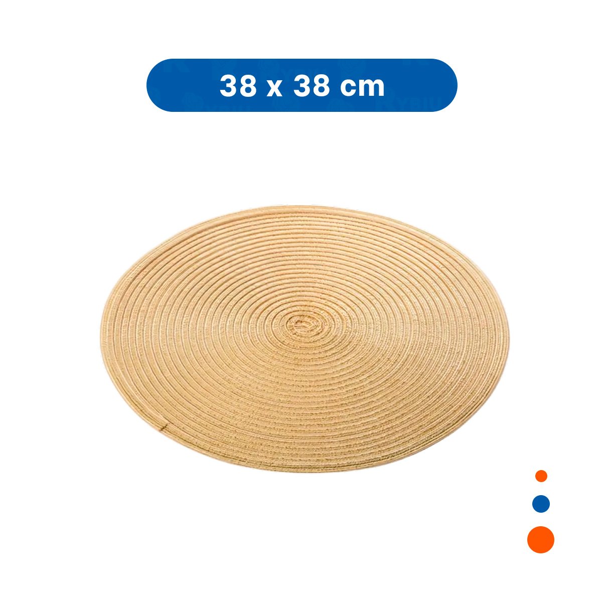 PACK2 MANTEL INDIVIDUAL CIRCULAR DORADO PAJITA BRILLOSO PARA USO DIARIO - 4