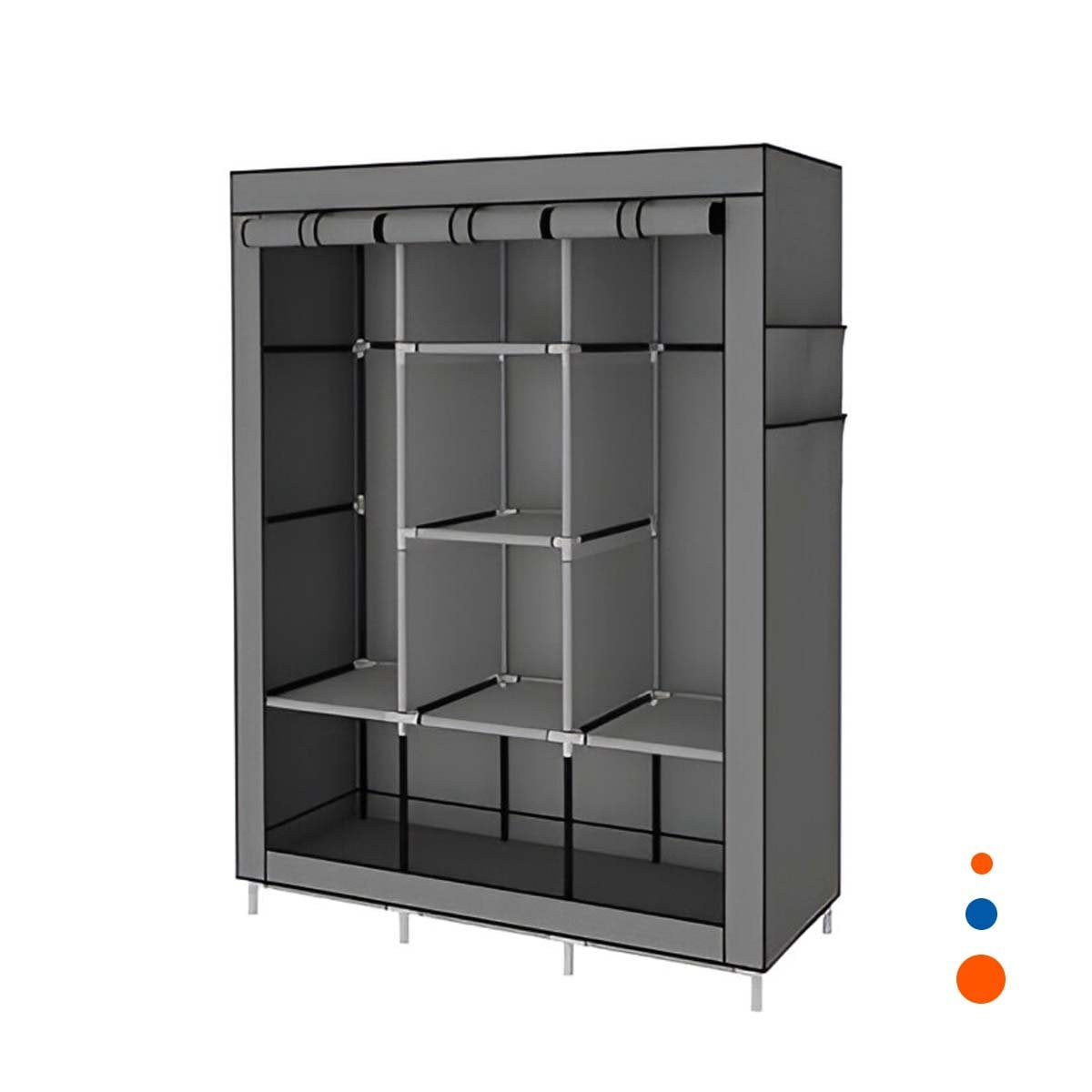 PACK4 ORGANIZADOR LIGERO DE ROPA EN TELA CON SOPORTE METALICO PLOMO 175X45X130CM Y+PAPEL REGALO - 3