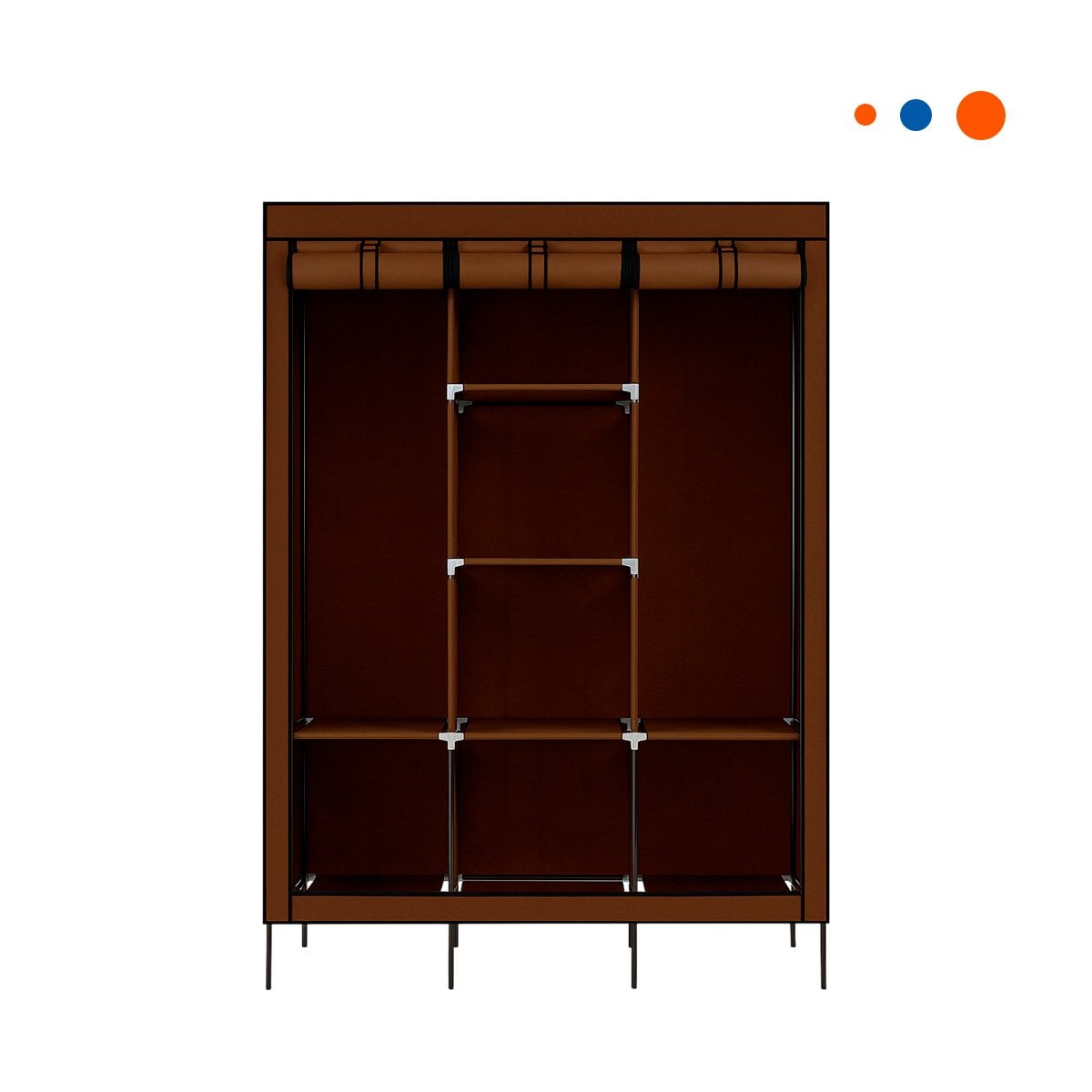 PACK2 ORGANIZADOR ELEGANTE DE ROPA EN TELA CON SOPORTE METALICO 175X45X130CM Y+REGALO STICKER - 2