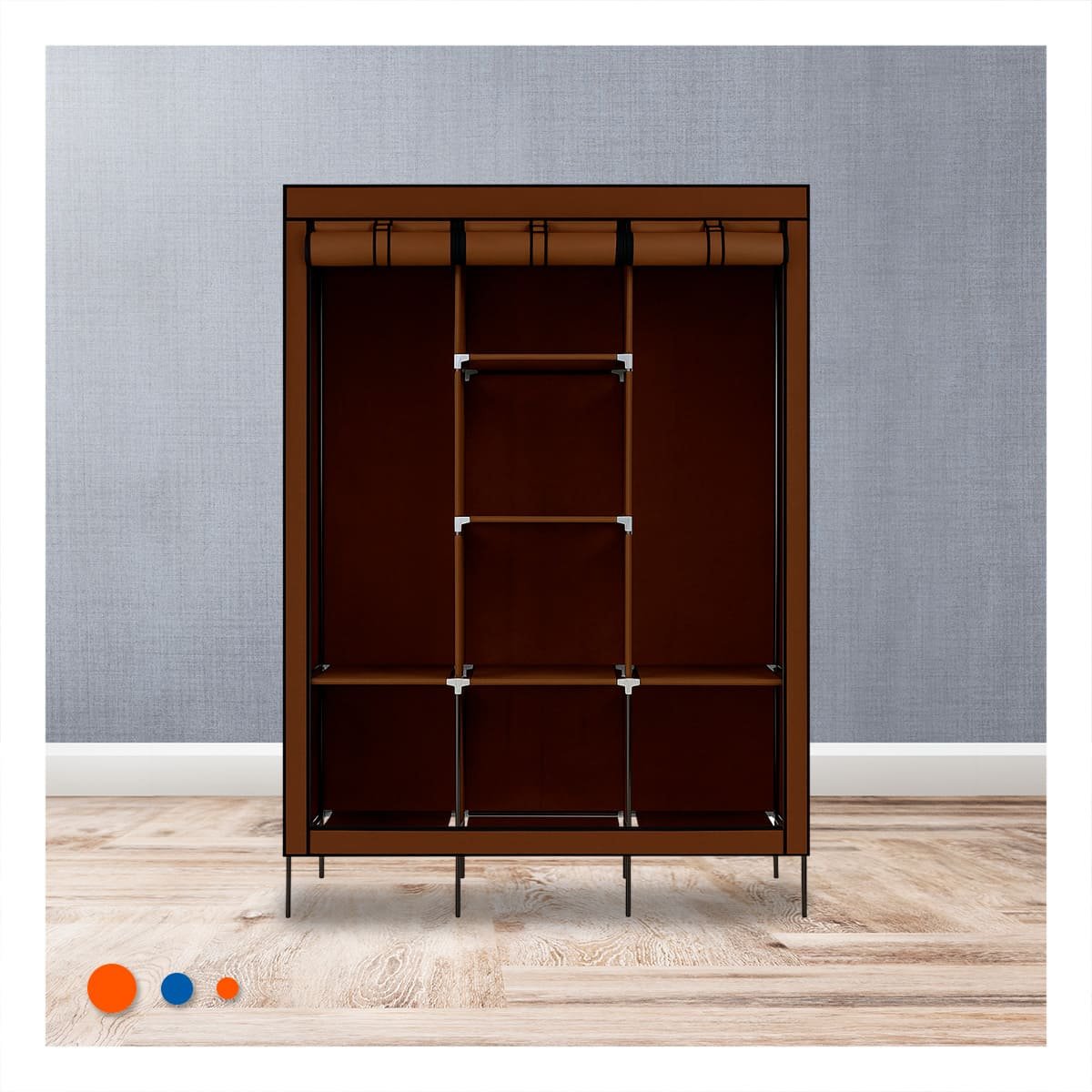 PACK2 ORGANIZADOR ELEGANTE DE ROPA EN TELA CON SOPORTE METALICO 175X45X130CM Y+REGALO STICKER - 3