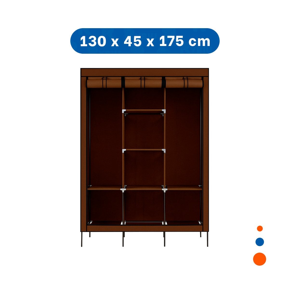 PACK2 ORGANIZADOR ELEGANTE DE ROPA EN TELA CON SOPORTE METALICO 175X45X130CM Y+REGALO STICKER - 4