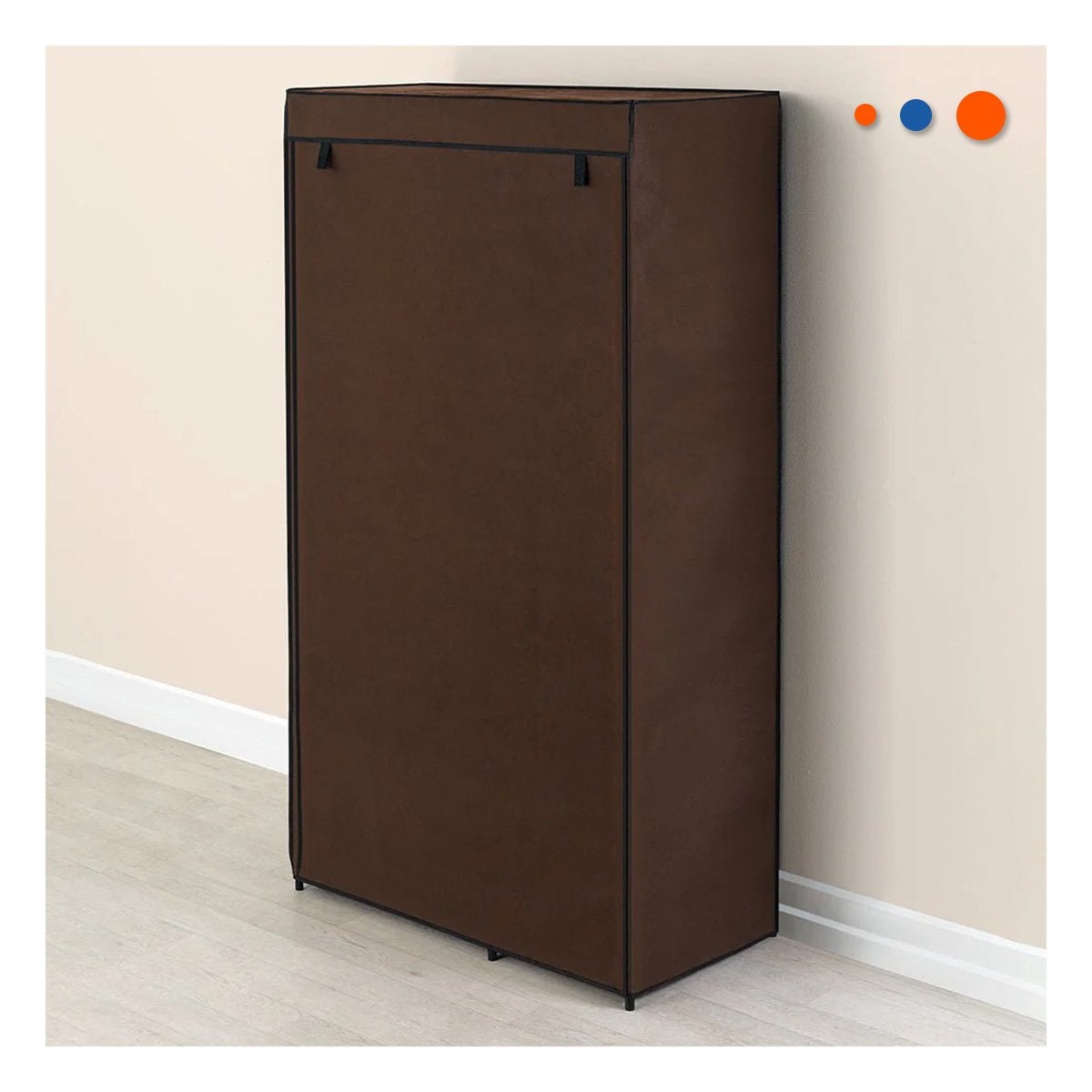 CLOSET ELEGANTE TEXTIL CON BASE METALICA FIRME MARRON HOGAR 105X45X168CM Y+PAPEL REGALO - 2