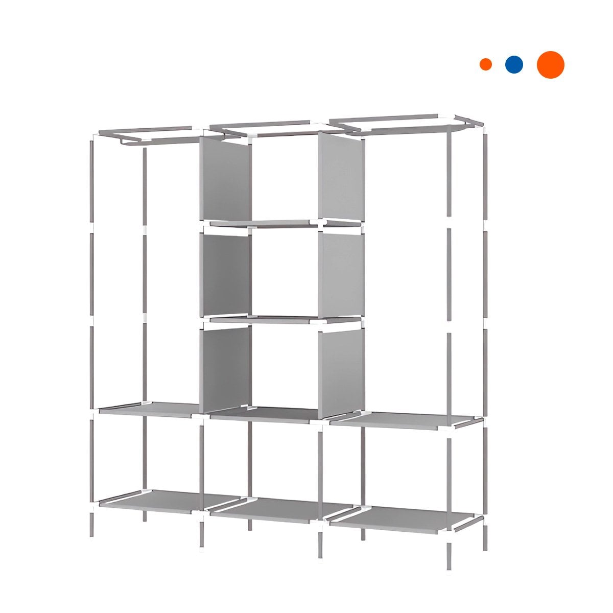 CLOSET FUNCIONAL TEXTIL CON SOPORTE METALICO AZUL CASA 175X45X130CM Y+REGALO STICKER - 1