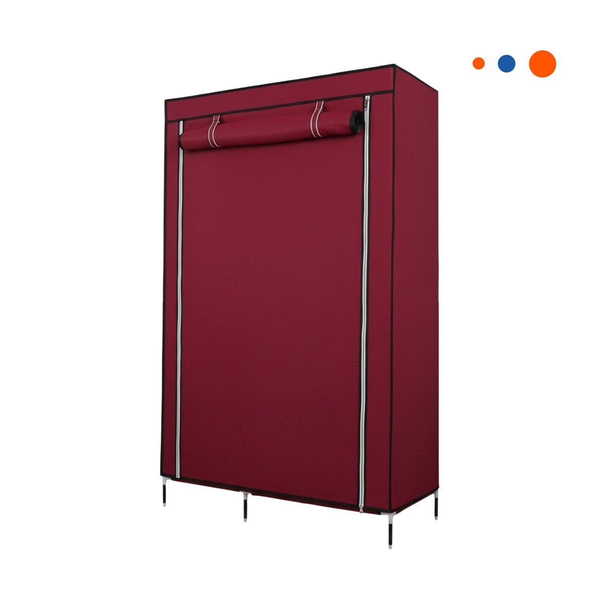 PACK2 ORGANIZADOR DE ROPA EN TELA CON SOPORTE METALICO GUINDA 105X45X168CM Y+REGALO STICKER - 2