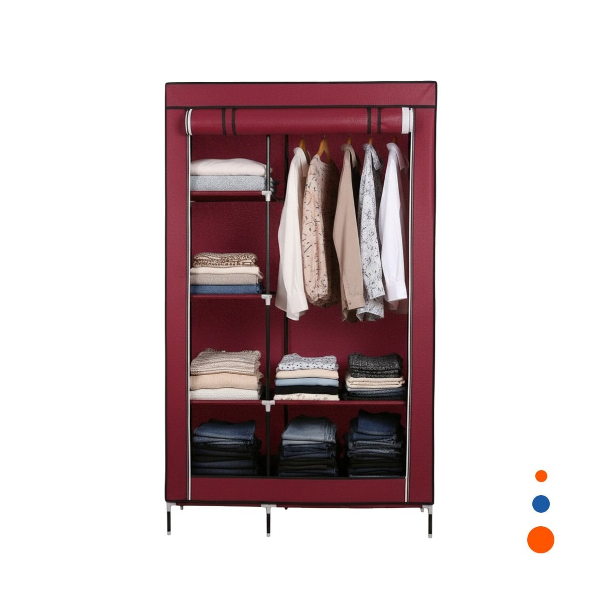 PACK4 ORGANIZADOR LIGERO DE ROPA EN TELA METALICO GUINDA 105X45X168CM Y+PAPEL REGALO - 3