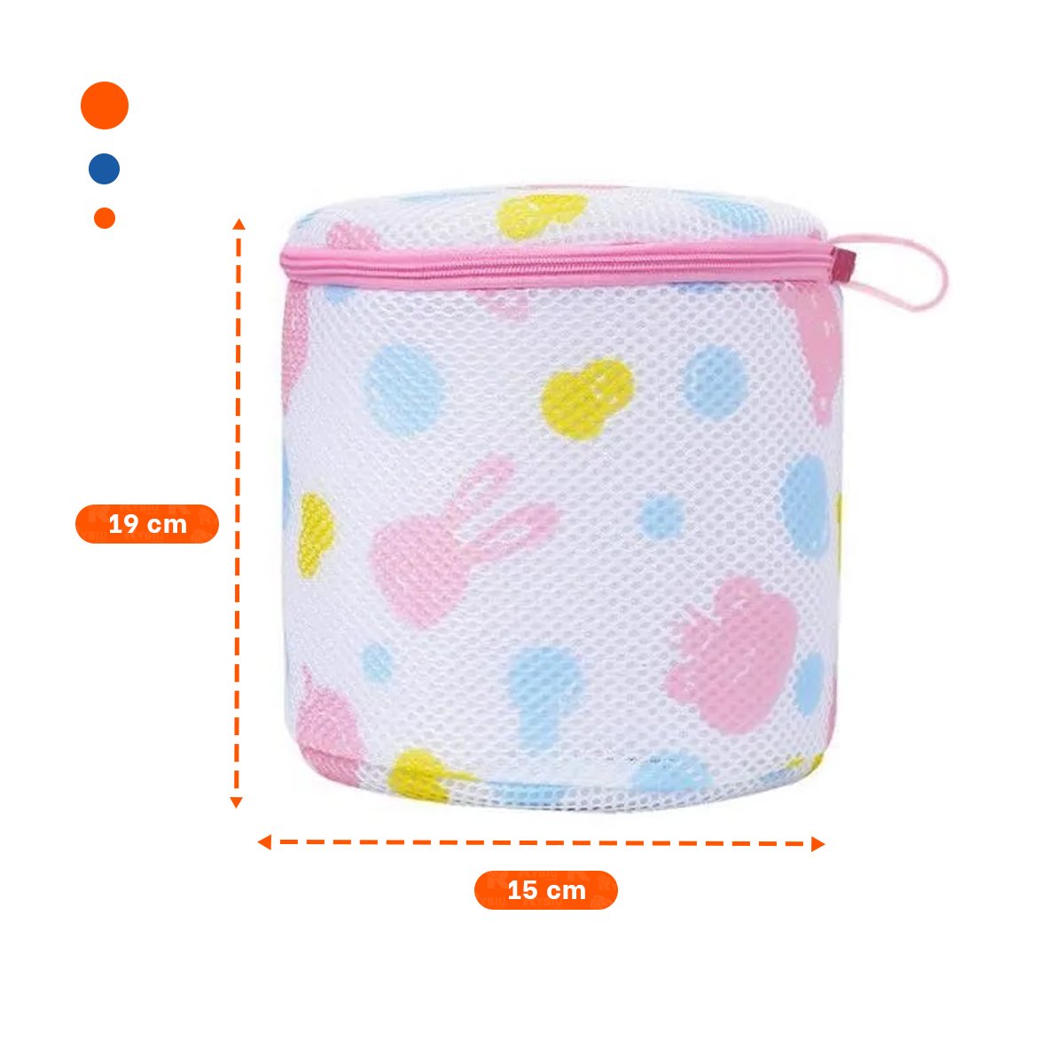 PACK4 BOLSO MALLA PARA LAVAR ROPA DISENO CILINDRO BLANCO CON OSITOS SUAVE Y+REGALO STICKER - 4
