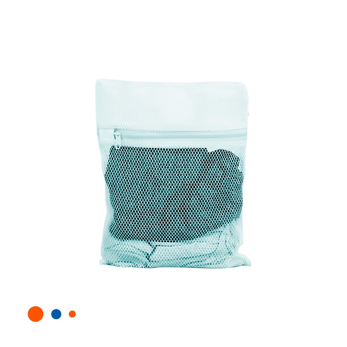 BOLSA MALLA LAVADORA ROPA DISENO RECTANGULAR 40X30CM CELESTE RESISTENTE Y+LIGAS REGALO - 5