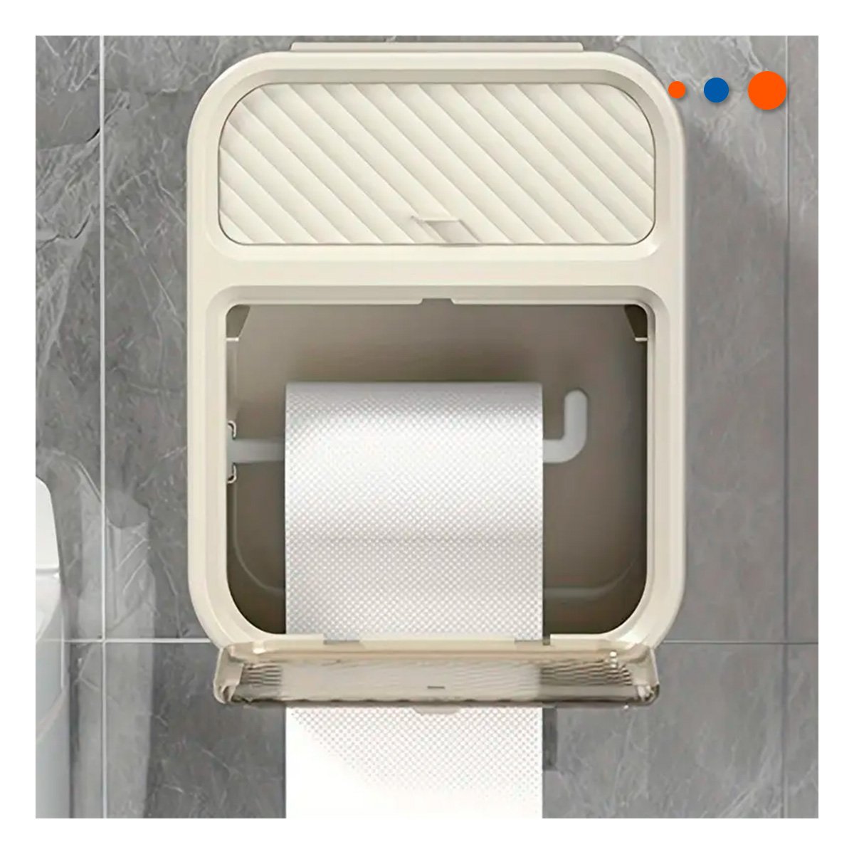 PACK6 MODULO DISPENSADOR PAPEL HIGIENICO CON CAJON DISENO BEIGE DIARIO EXTRA - 5
