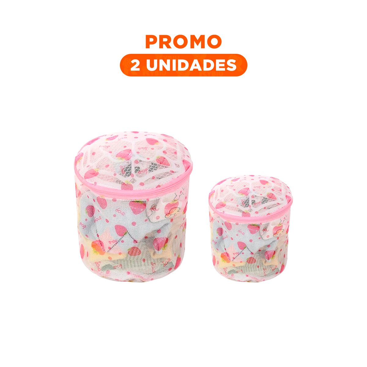 PACK2 ESTUCHE MALLA PROTECTORA ROPA ESTILO CILINDRO BLANCO CON FRESAS SEGURO Y+REGALO STICKER - 1