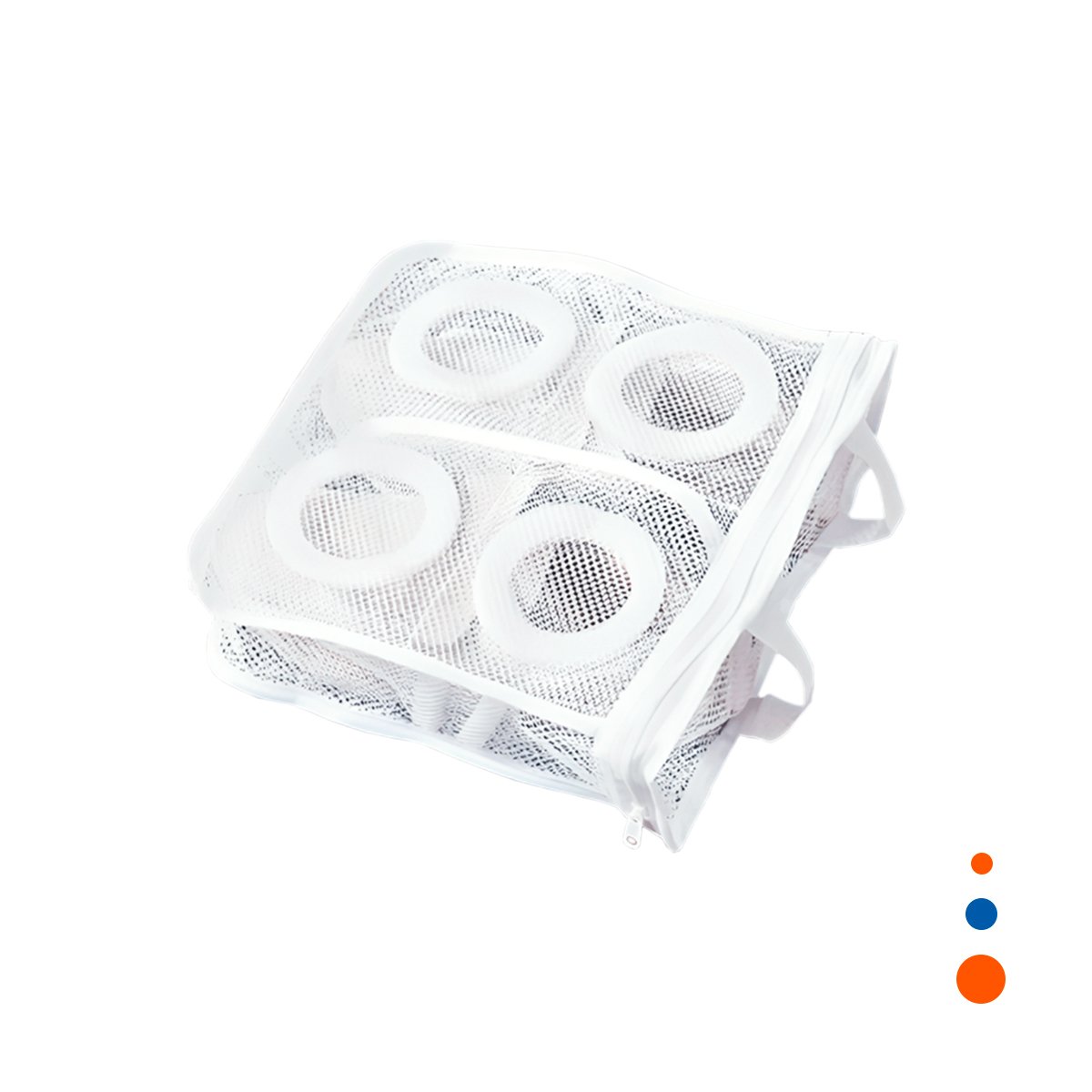 BOLSA MALLA LAVADORA ROPA FORMATO CILINDRO BLANCO CON ROSAS FINO PLUS Y+POST IT - 5