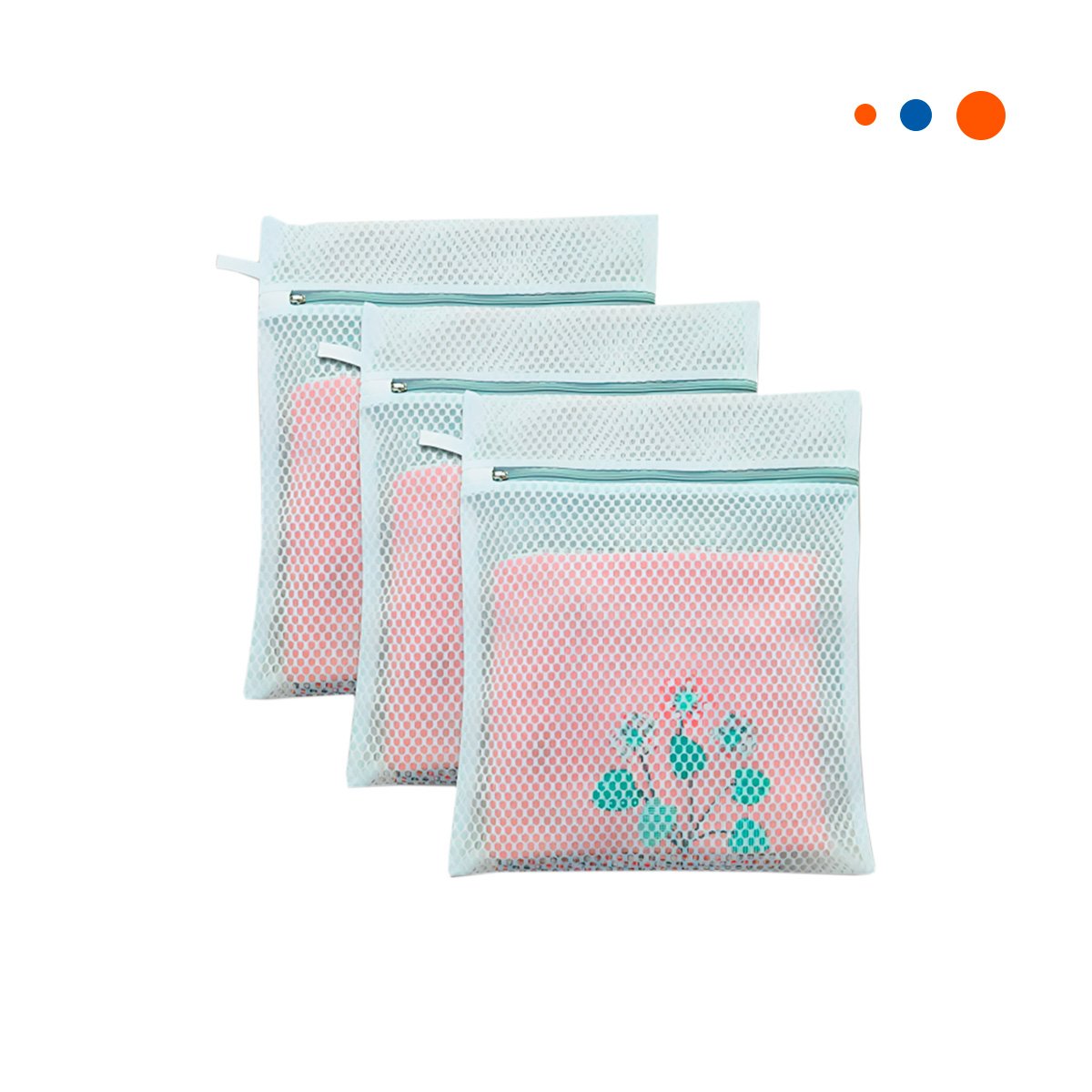 PACK12 SACO MALLA LAVADO ROPA FORMA RECTANGULAR 40X30CM CELESTE FINO DIARIO Y+REGALO STICKER - 2