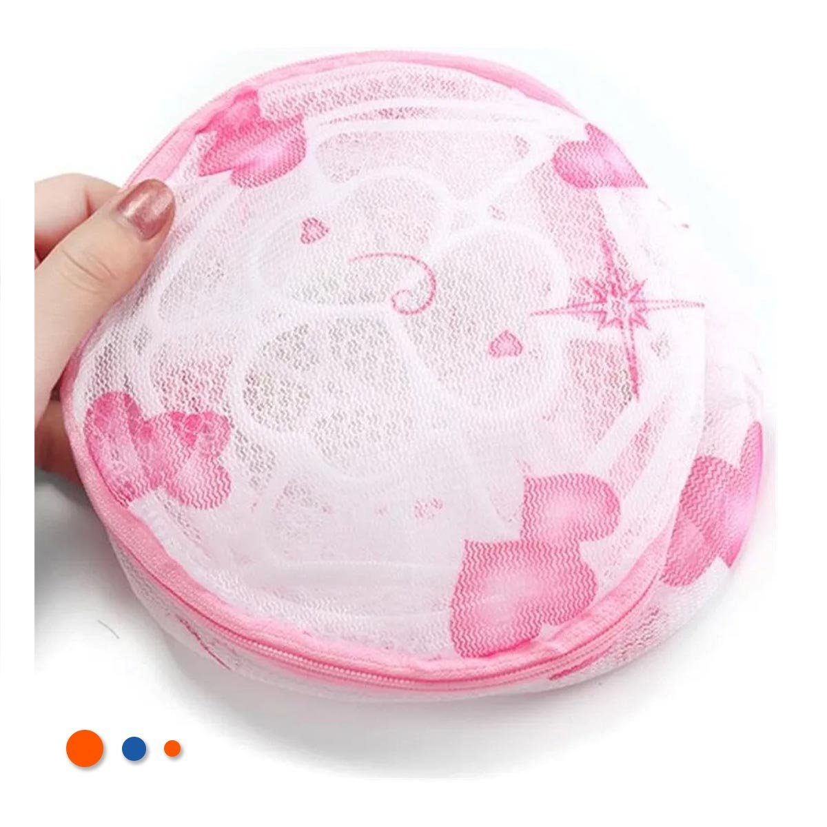 BOLSA MALLA PARA LIMPIEZA ROPA FORMATO CILINDRO BLANCO CON FRESAS SEGURO Y+POST IT - 5