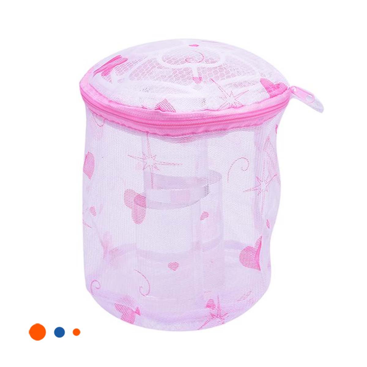 BOLSA MALLA PROTECTORA ROPA DISENO CILINDRO BLANCO CON CORAZONES FINO Y+LIGAS REGALO - 5