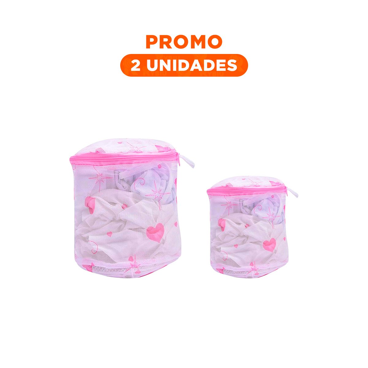 PACK2 ESTUCHE MALLA PROTECTORA ROPA ESTILO CILINDRO BLANCO CON CORAZONES Y+REGALO STICKER - 1