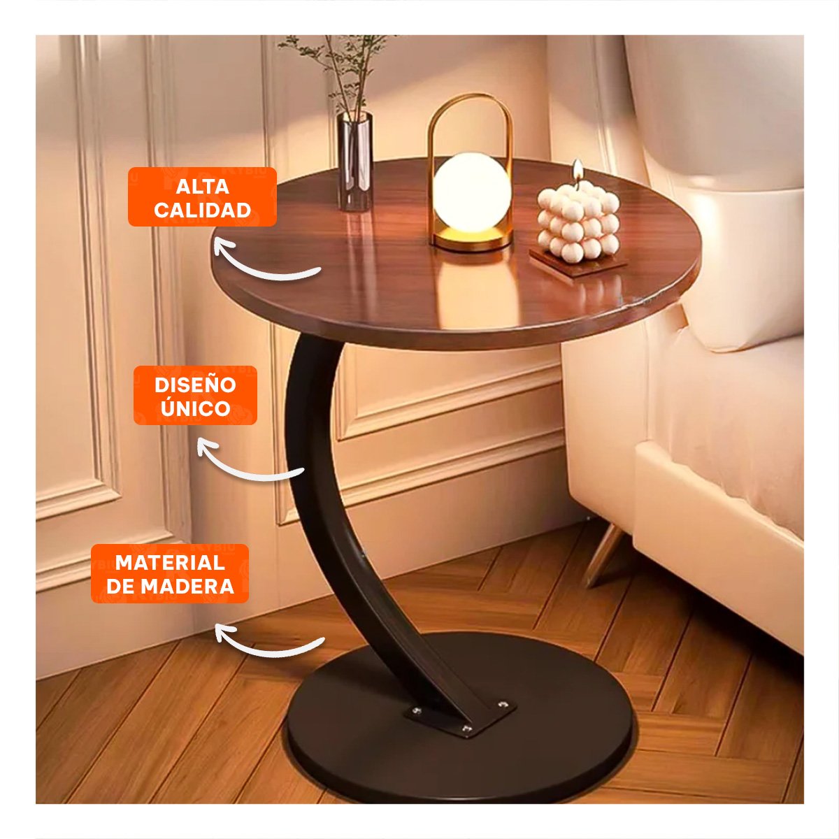 PACK6 ESCRITORIO CIRCULAR 40X60CM MARRON Y NEGRO DISENO FUNCIONAL SALA EXTRA - 2