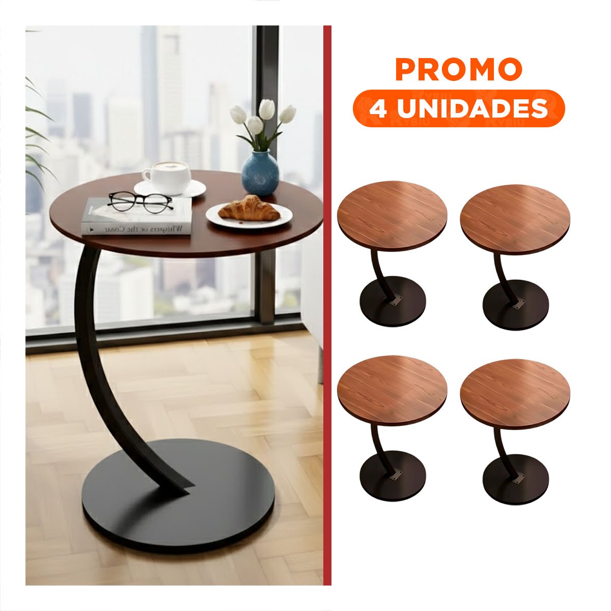 PACK4 CONSOLA CIRCULAR 40X60CM MARRON Y NEGRO FORMATO COMPACTO PRO MAX - 1