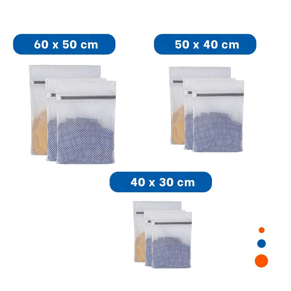 PACK4 SOPORTE PARA ROPA 3 BOLSAS DE MALLA PARA LAVAR ROPA RECTANGULAR BLANCO Y+PAPEL REGALO - 4