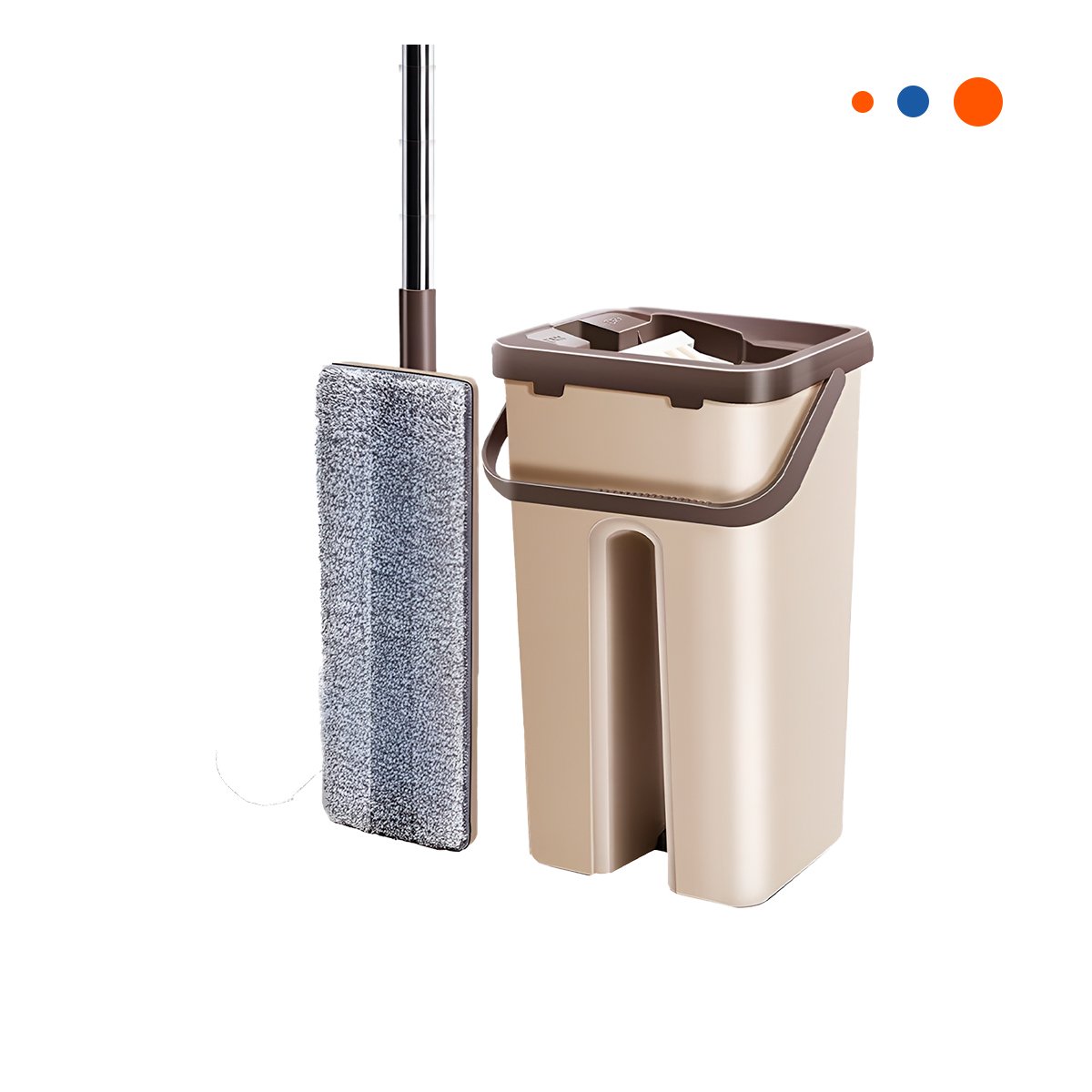 PACK4 EQUIPO DE LIMPIEZA 360 CON BALDE CENTRIFUGADOR BEIGE Y MARRON DURADERO Y+PAPEL REGALO - 3